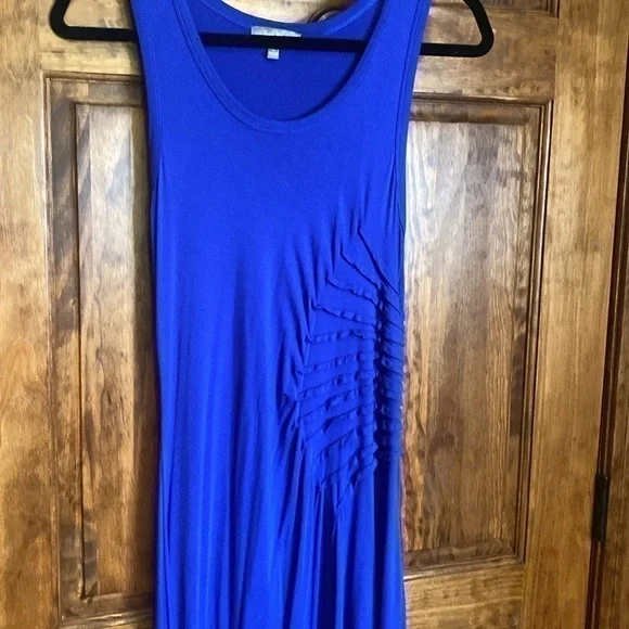Neiman Marcus royal blue tank long asymmetrical maxi Sleeveless Dress size small - Picture 6 of 11